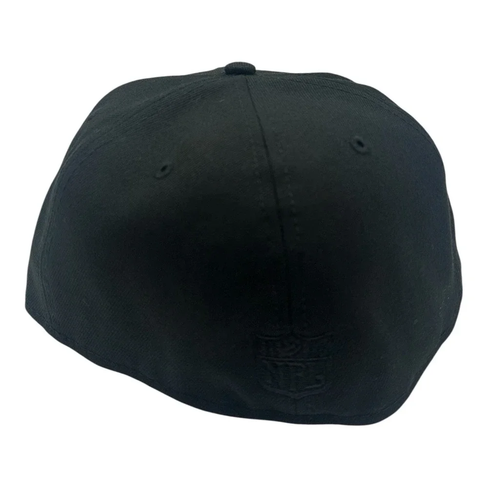 New Era 59Fifty Atlanta Falcons Hat Cap 7 1/2 Black Blackout Throwback Fitted‎